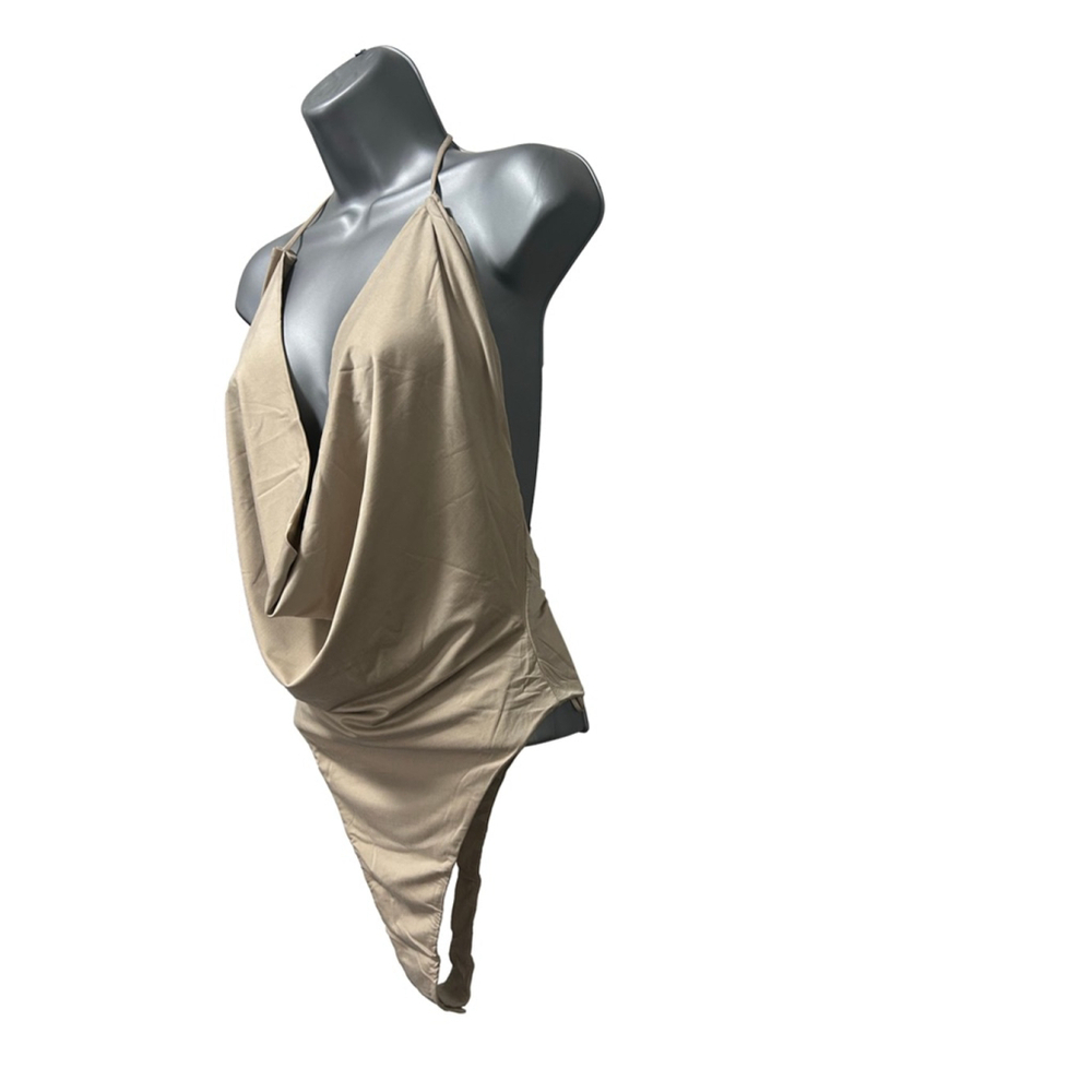 NWT Gauge81 Manaus Bodysuit Draped Bodice size medium in quicksand retails $415 - Picture 3 of 13